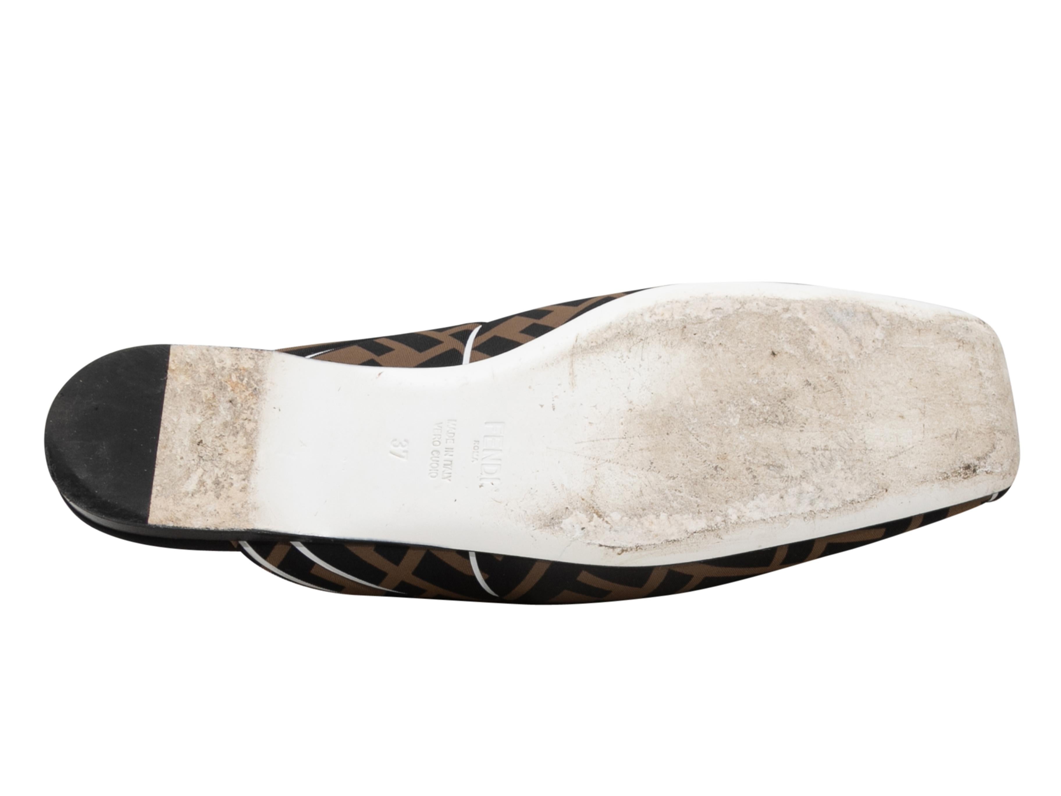 Brown & Black Fendi FFreedom Mules Size 37 1