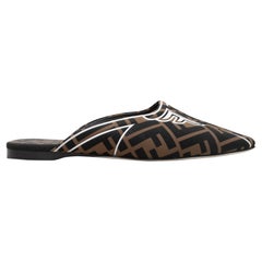 Brown & Black Fendi FFreedom Mules Size 37