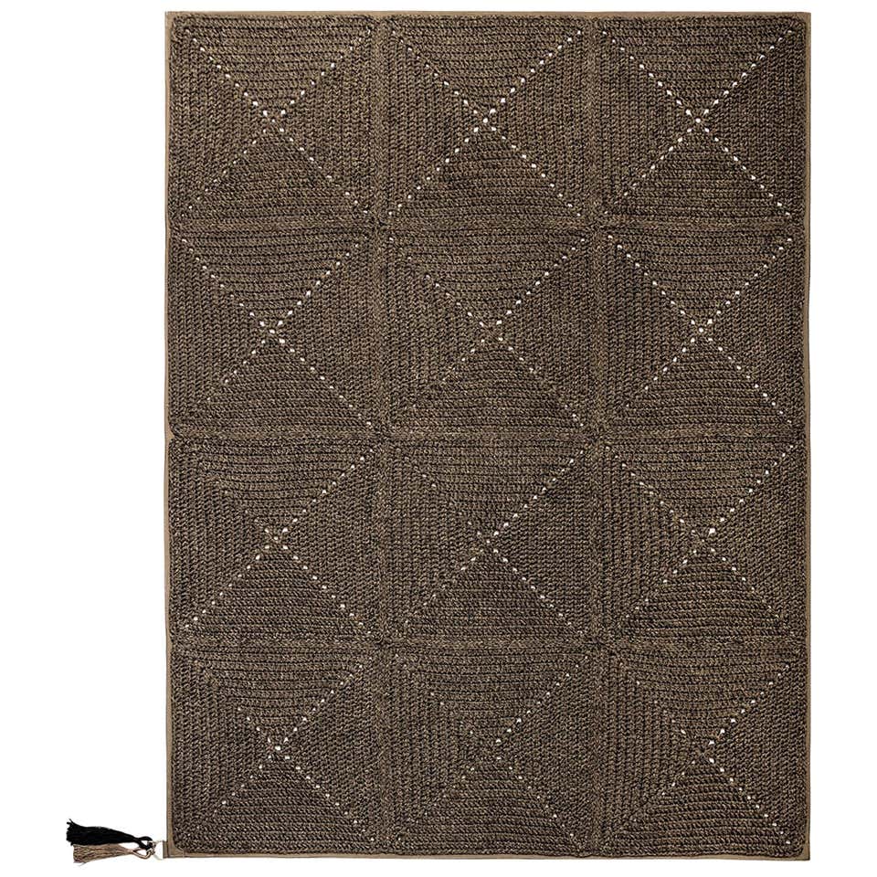 21st Century Asian Brown Black Outdoor Indoor Small Handmade Rug For ...
