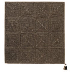 21ème siècle Asian Brown Black Outdoor Indoor 200x200 cm Handmade Crochet Rug