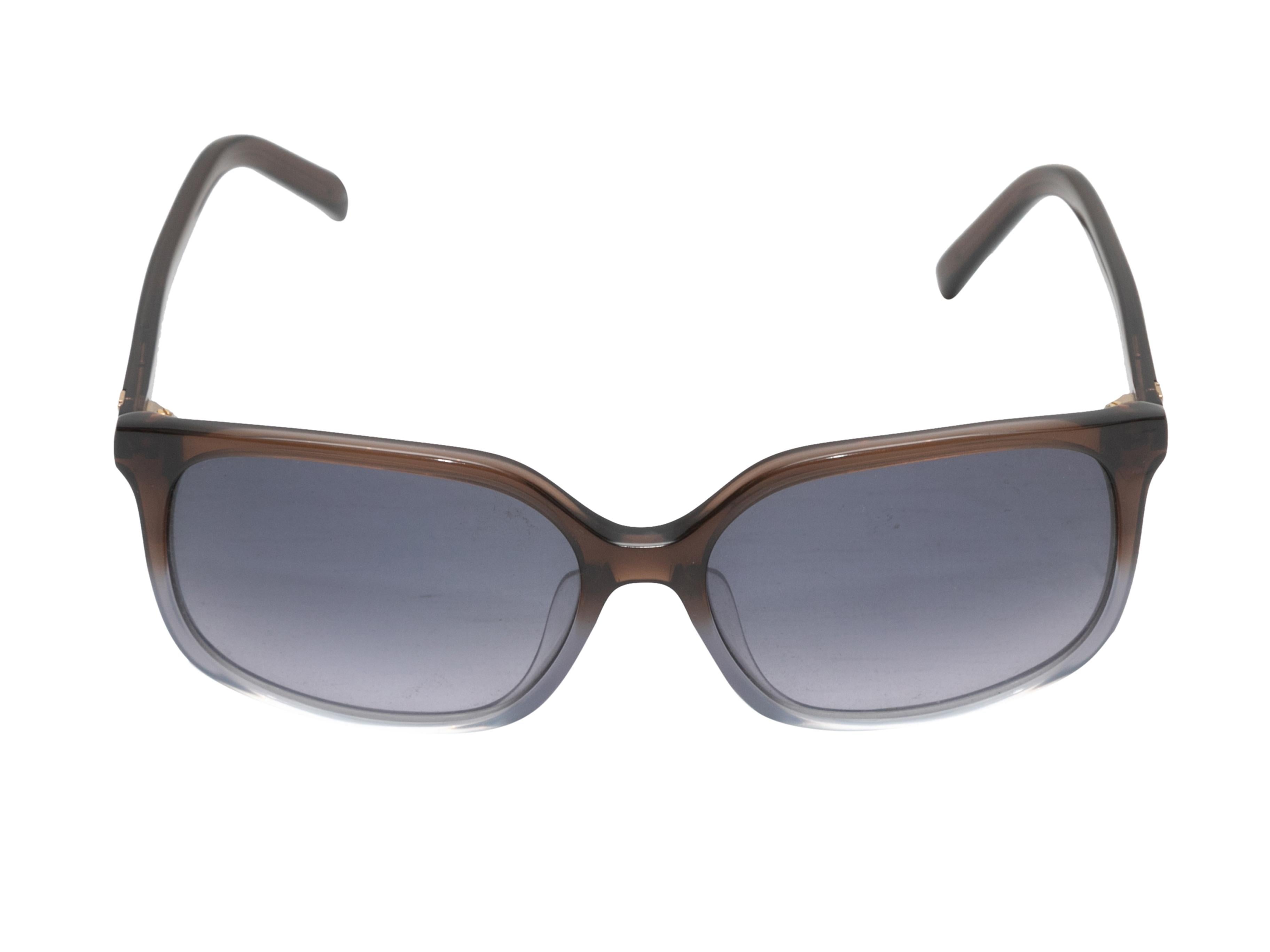 Brown and blue ombre acetate sunglasses by Fendi. Blue tinted lenses. 2