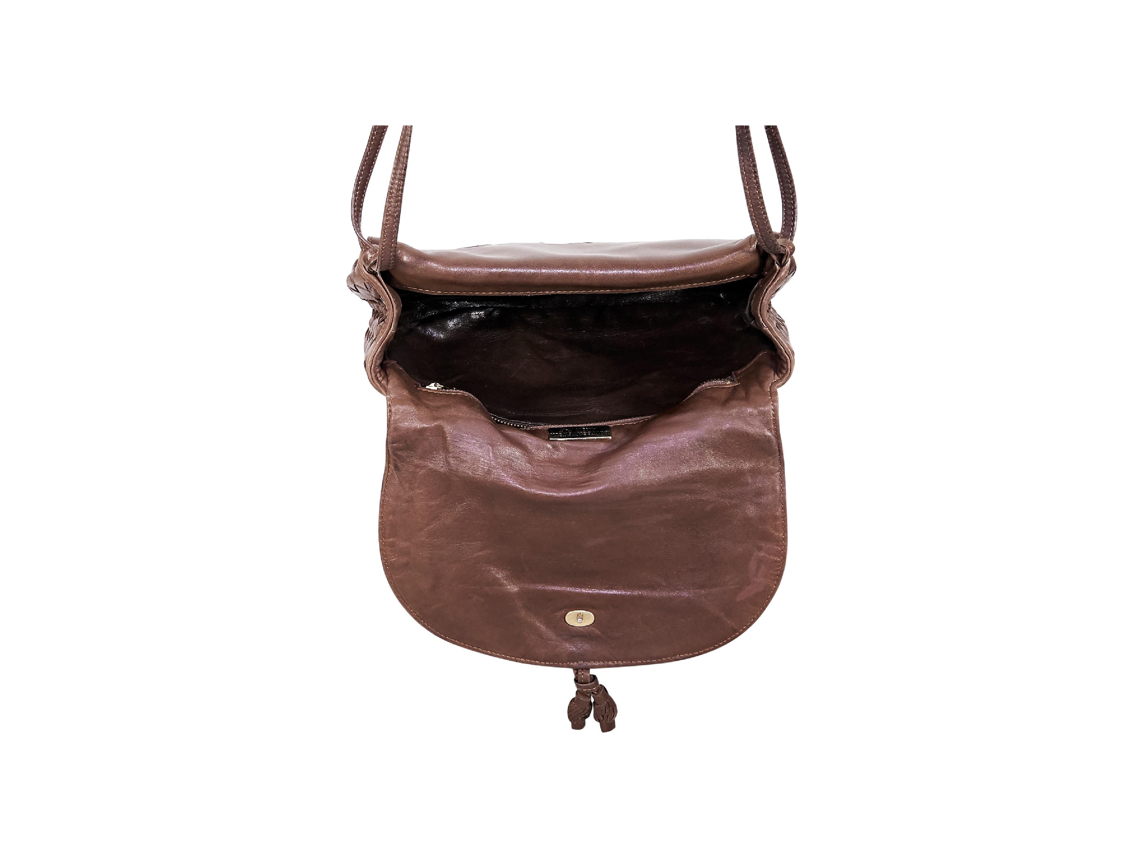 Women's Brown Bottega Veneta Woven Leather Crossbody Bag