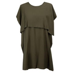 MM6 Maison Margiela Khaki Wool Shoulder Cape Detail Mini Dress Size S