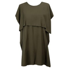 MM6 Maison Margiela Khaki Wool Shoulder Cape Detail Mini Dress Size S