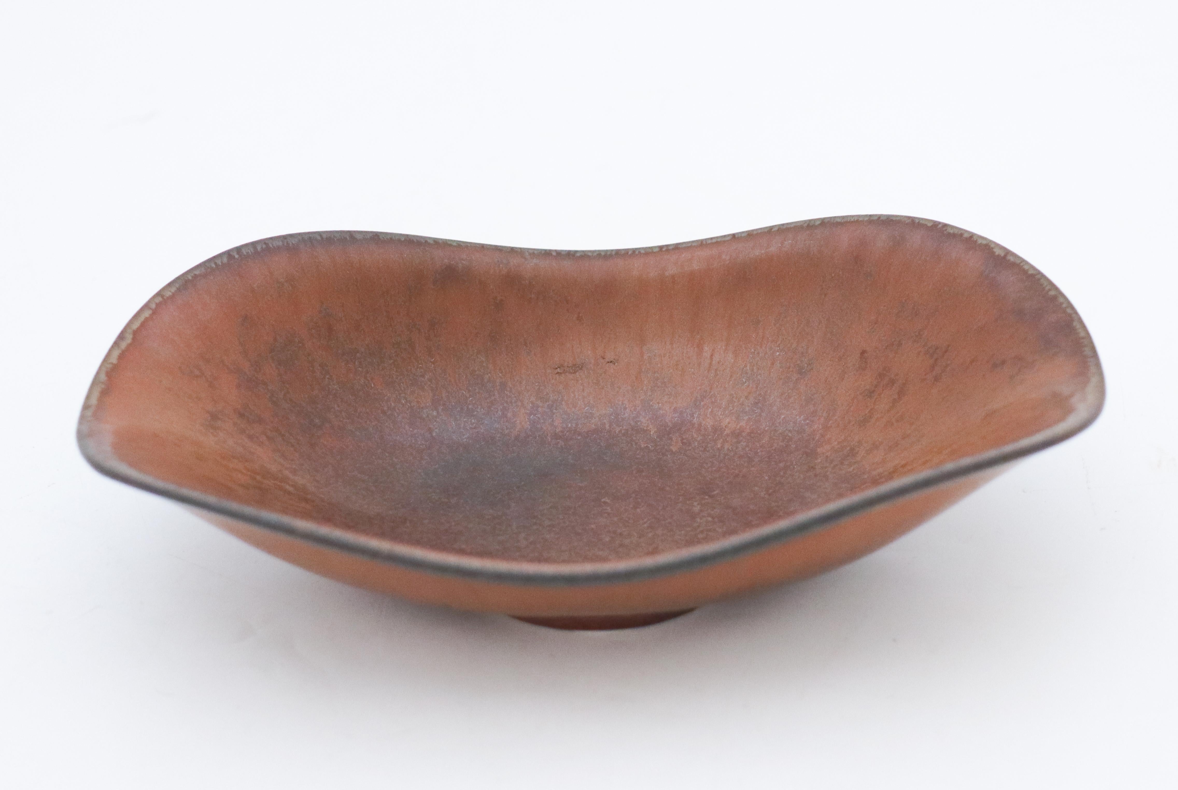 Glazed Brown Bowl, Gunnar Nylund, Rörstrand, 1950s - Mid century Vintage  For Sale