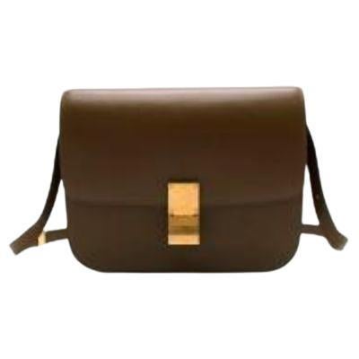 Brown Box Calfskin Medium Classic Box Bag For Sale
