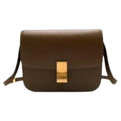 Brown Box Calfskin Medium Classic Box Bag