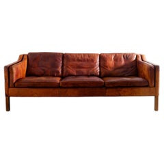 Brown Børge Mogensen "2213" Sofa by Fredericia Stolefabrik in Denmark, 1960s