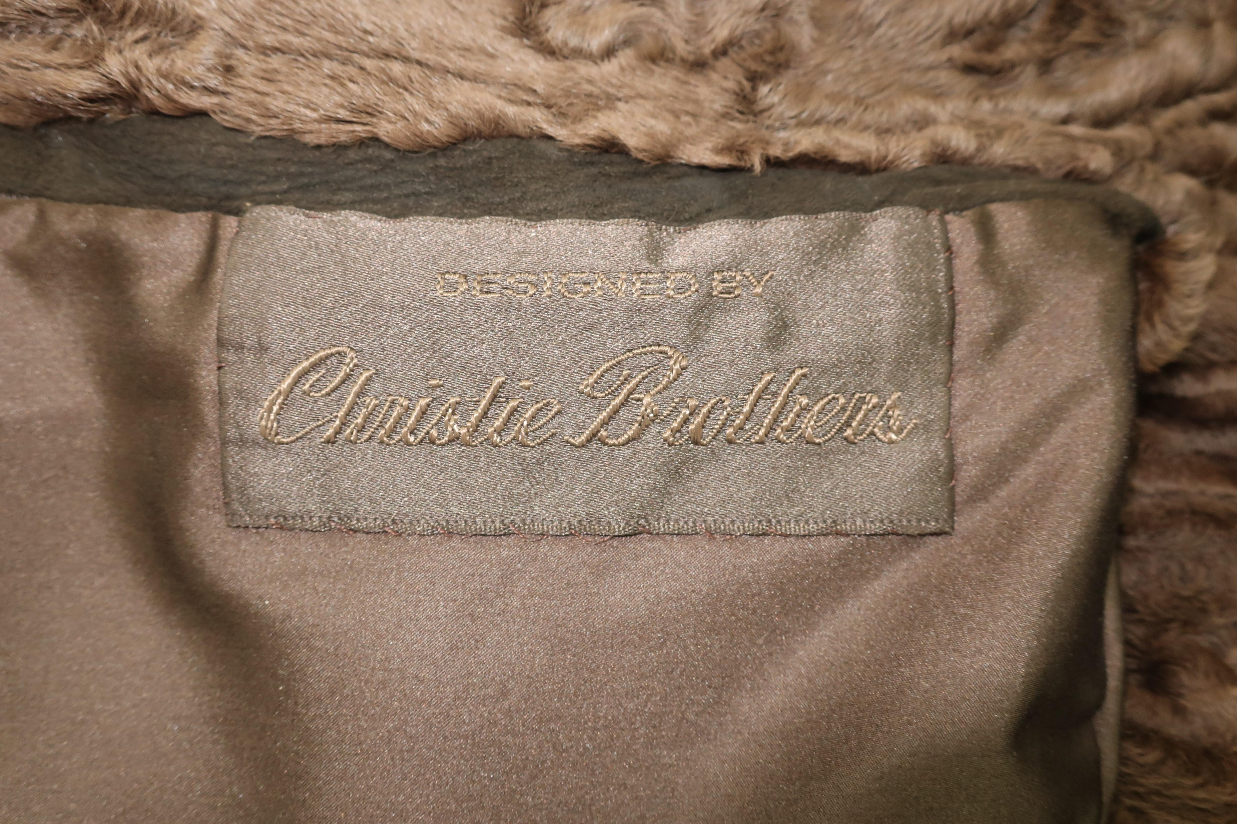 Brown Broadtail Lamb & Mink Reversible Fur & Leather Coat, 1970's 14
