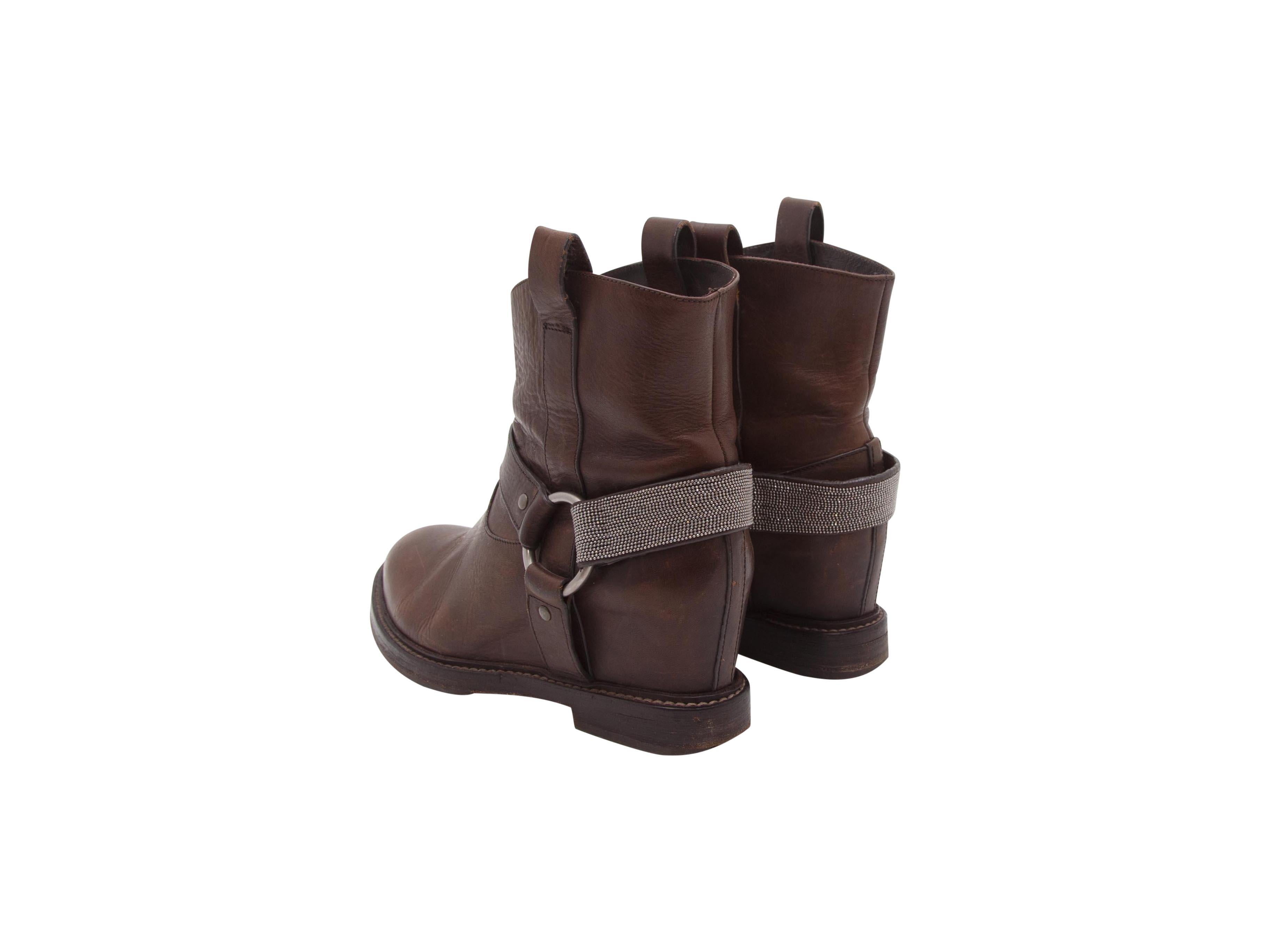 brown wedge ankle boots