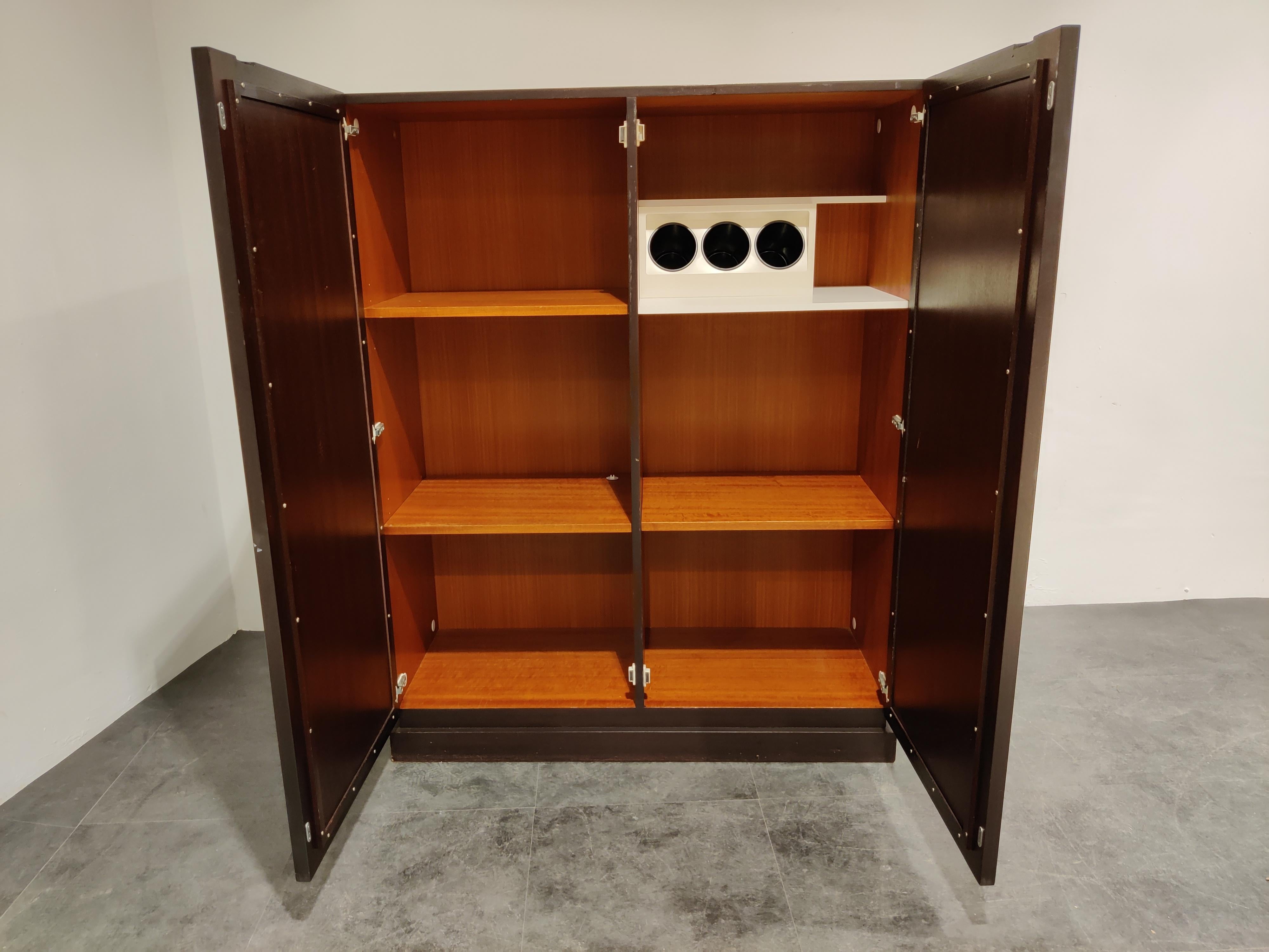 Late 20th Century Brown Brutalist Bar Cabinet, 1970s