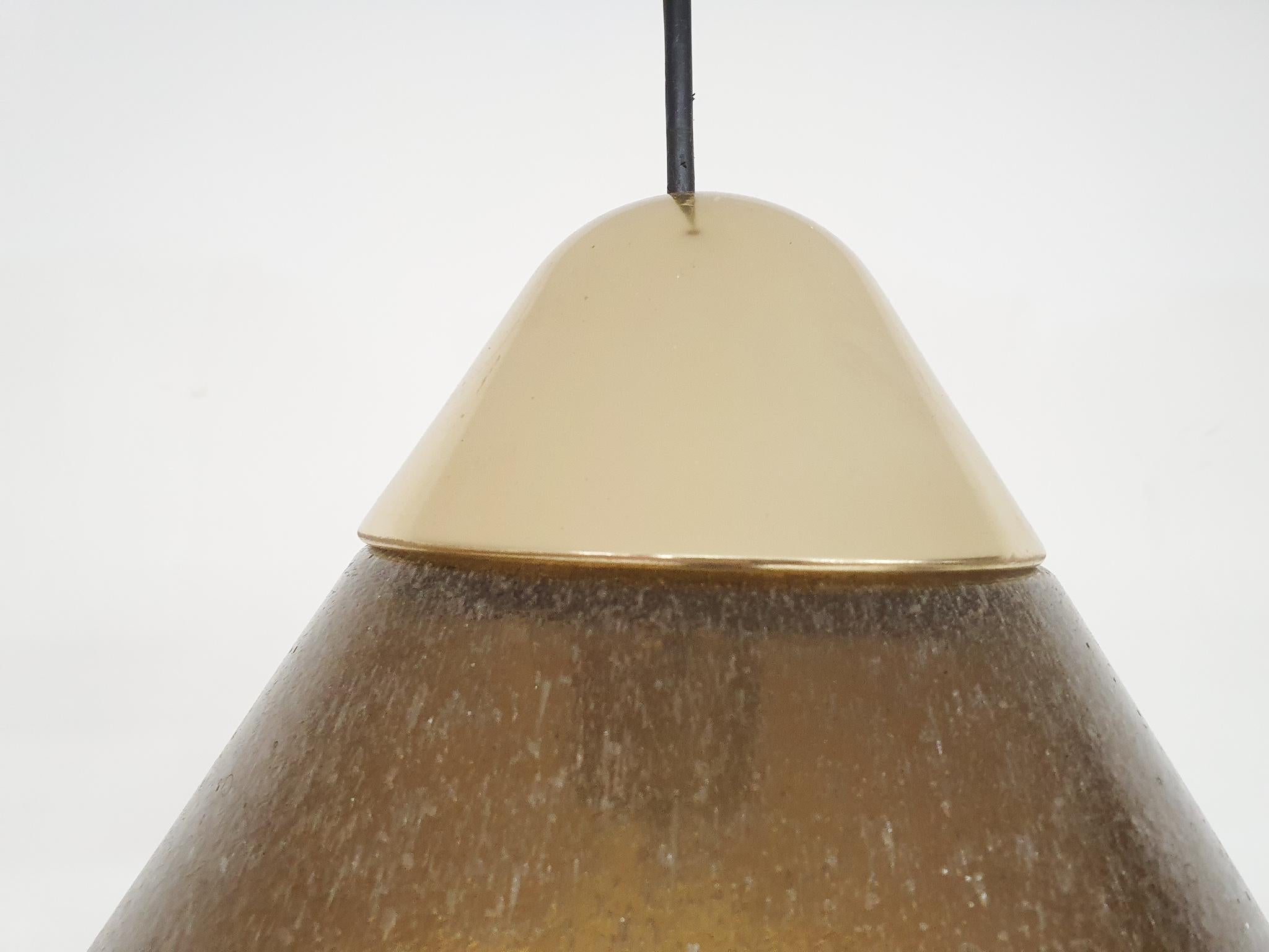 20th Century Brown Bubble Glass Pendant Light by Peill and Putzler, Germany 1960s For Sale