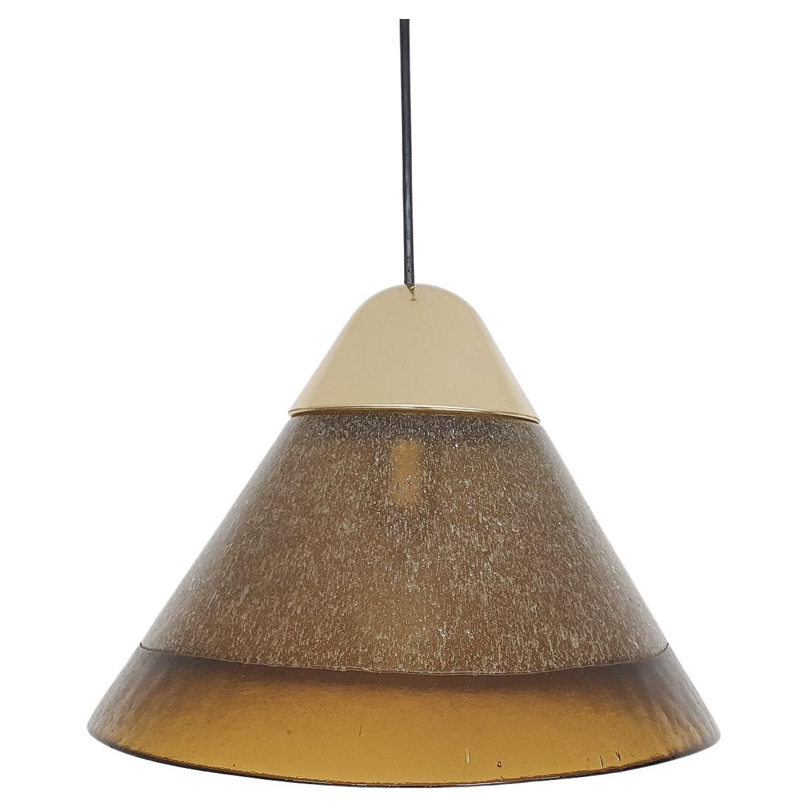 Brown Bubble Glass Pendant Light by Peill and Putzler, Germany 1960s