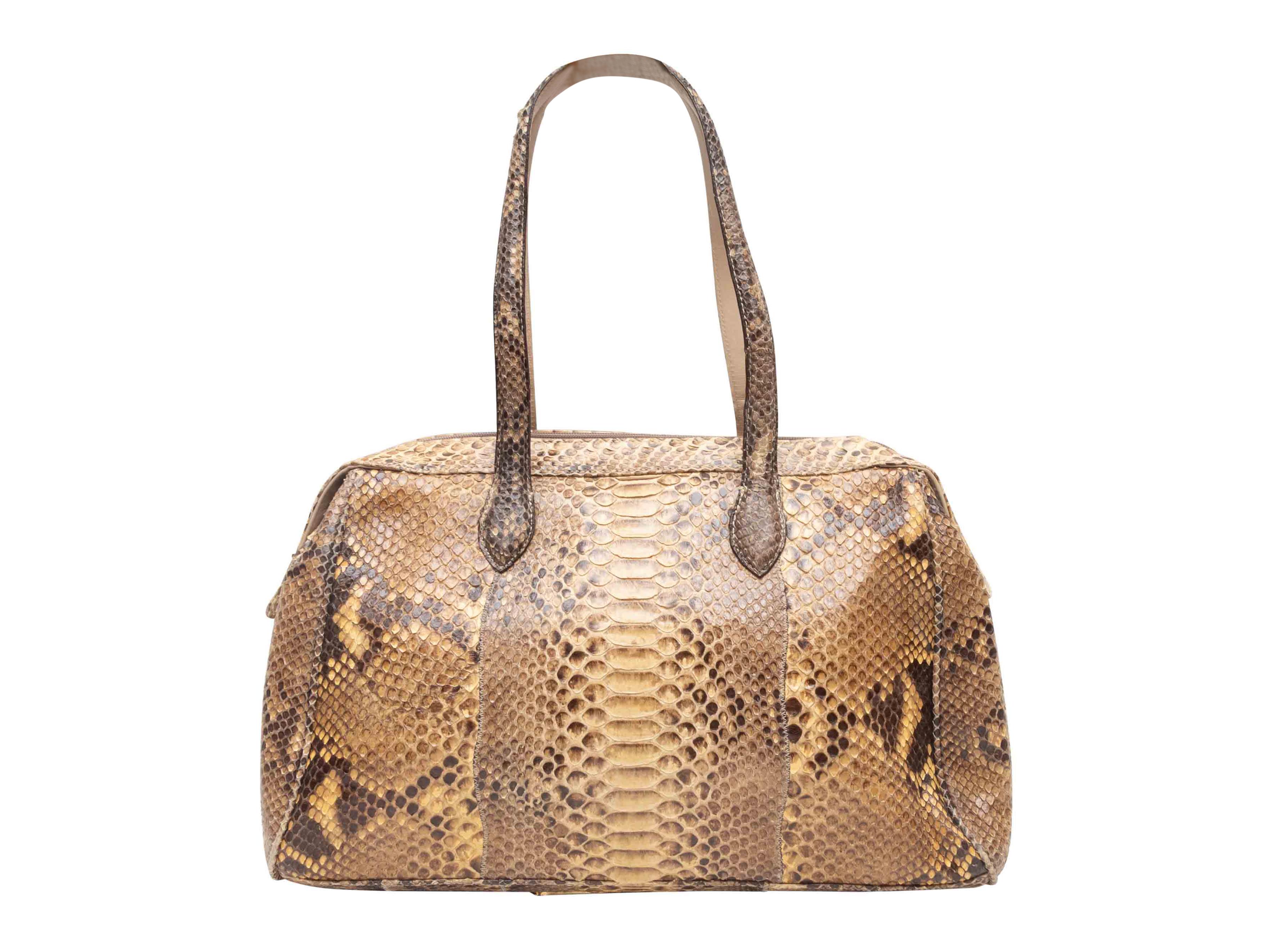 Braune Carlos Falchi Schlangenhaut Handtasche im Zustand „Gut“ im Angebot in New York, NY