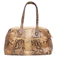 Braune Carlos Falchi Schlangenhaut Handtasche