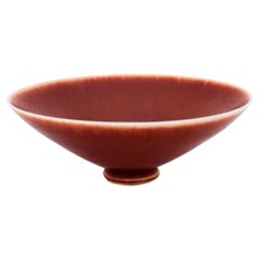 Brown Ceramic Bowl, Berndt Friberg, Gustavsberg 1970, Mid-Century Vintage