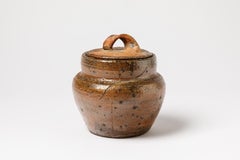 Brown Ceramic Decorative Jewelry Boxes Realised in La Borne circa 1960