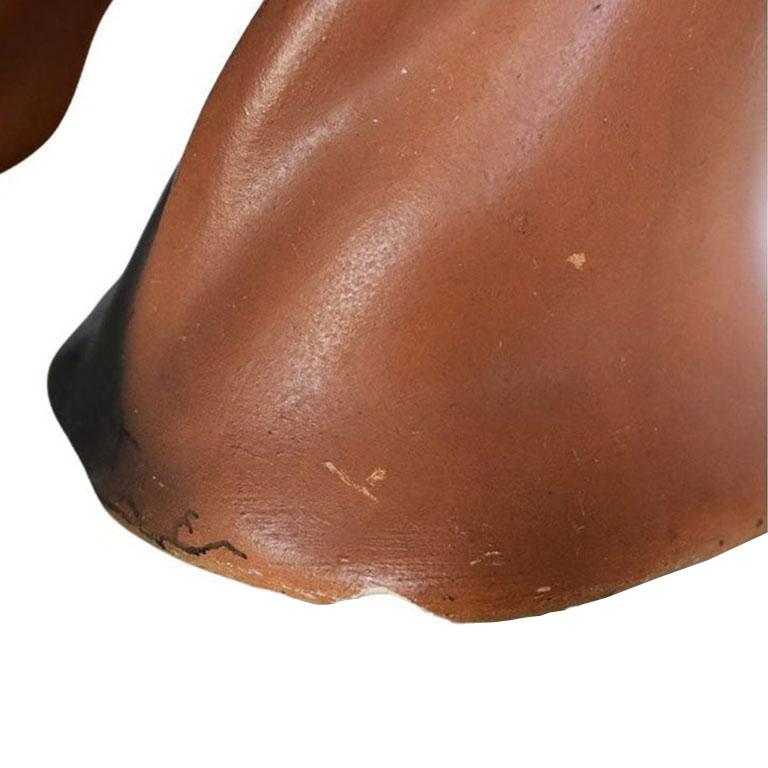 Buchstütze mit braunem und schwarzem Pferdekopf aus Keramik im Zustand „Gut“ im Angebot in Oklahoma City, OK