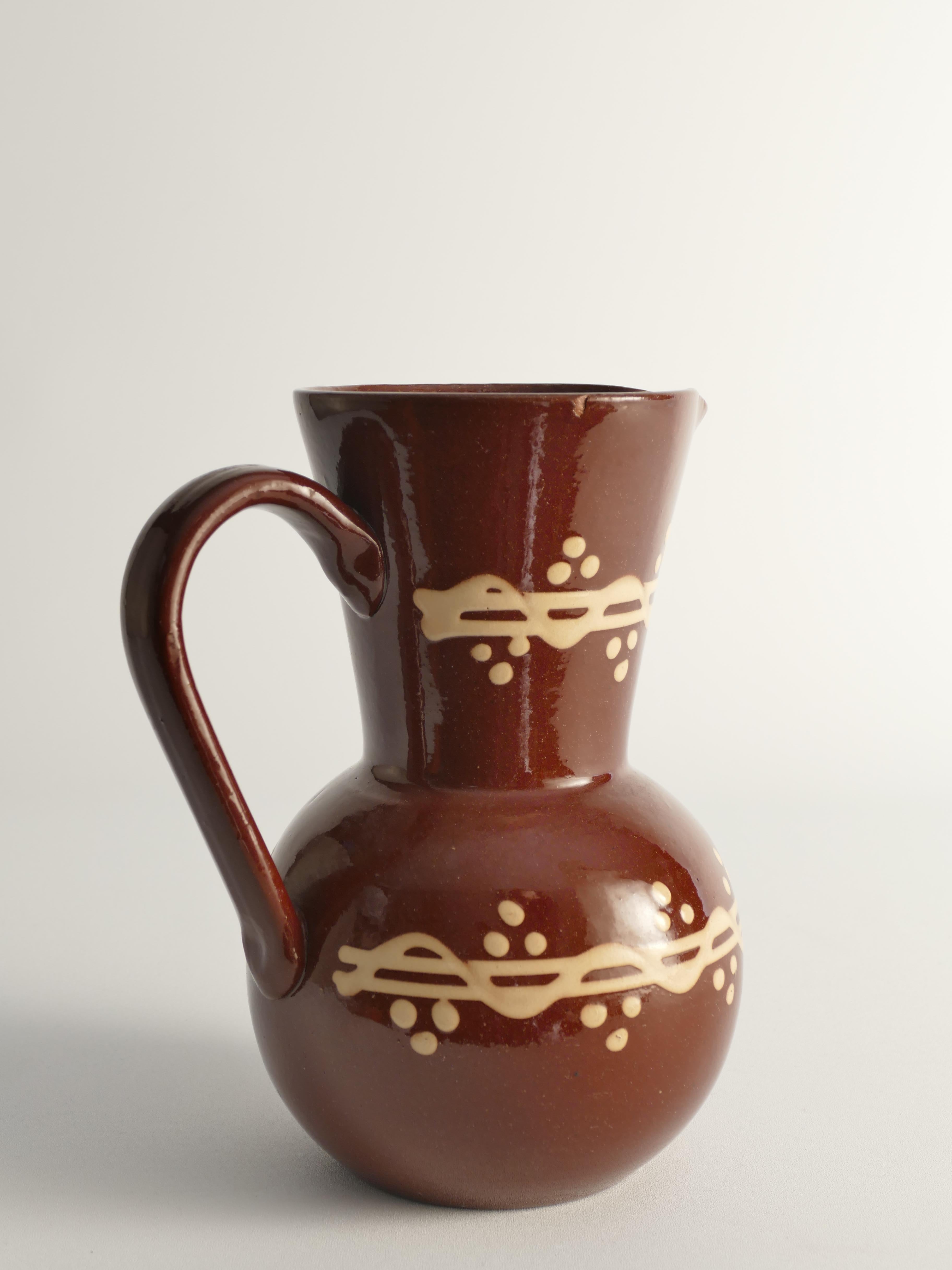 Brocca o vaso in ceramica marrone di Andersson & Johansson, Höganäs, Svezia, anni '20 in vendita 4