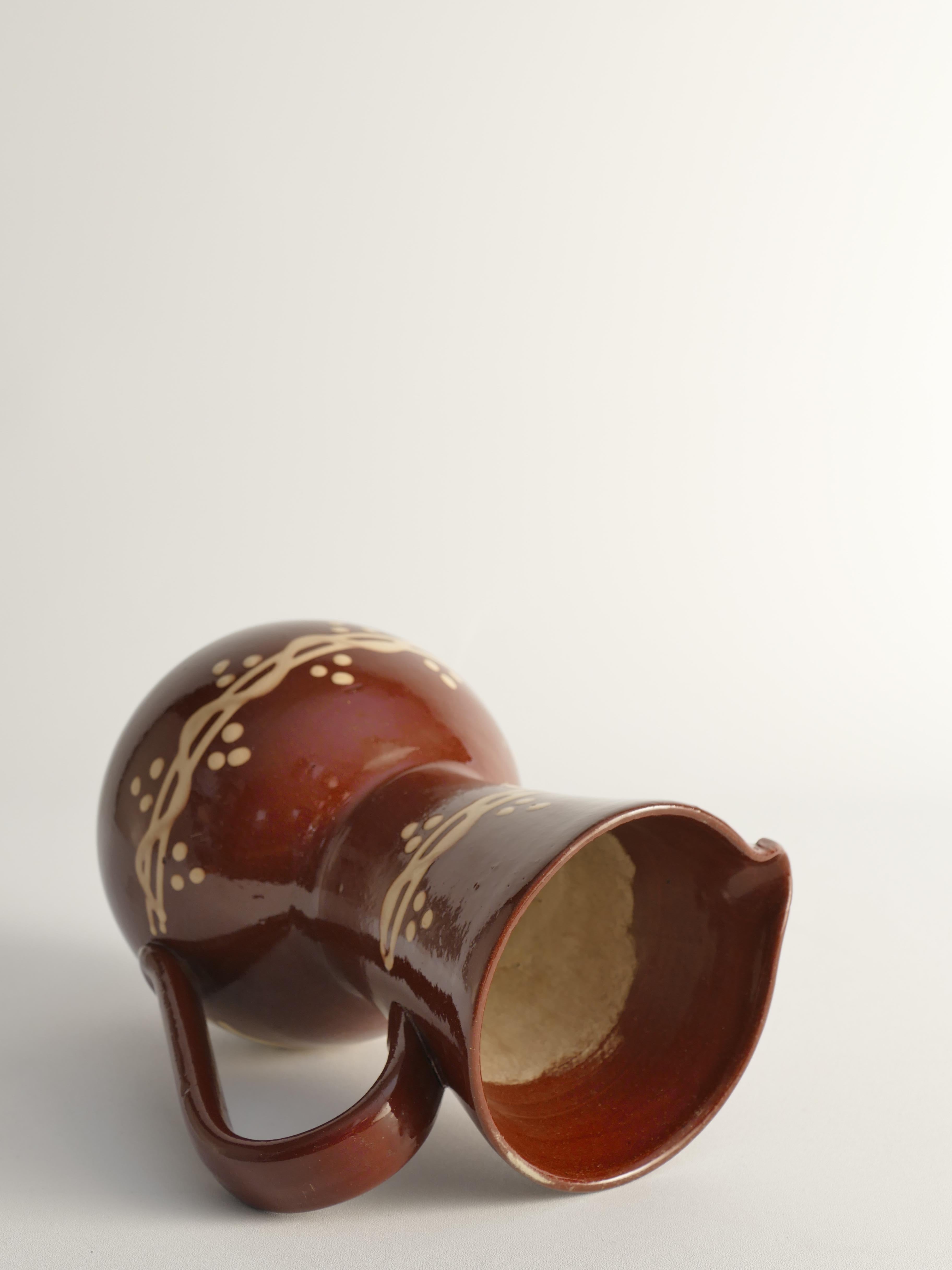 Inizio XX secolo Brocca o vaso in ceramica marrone di Andersson & Johansson, Höganäs, Svezia, anni '20 in vendita