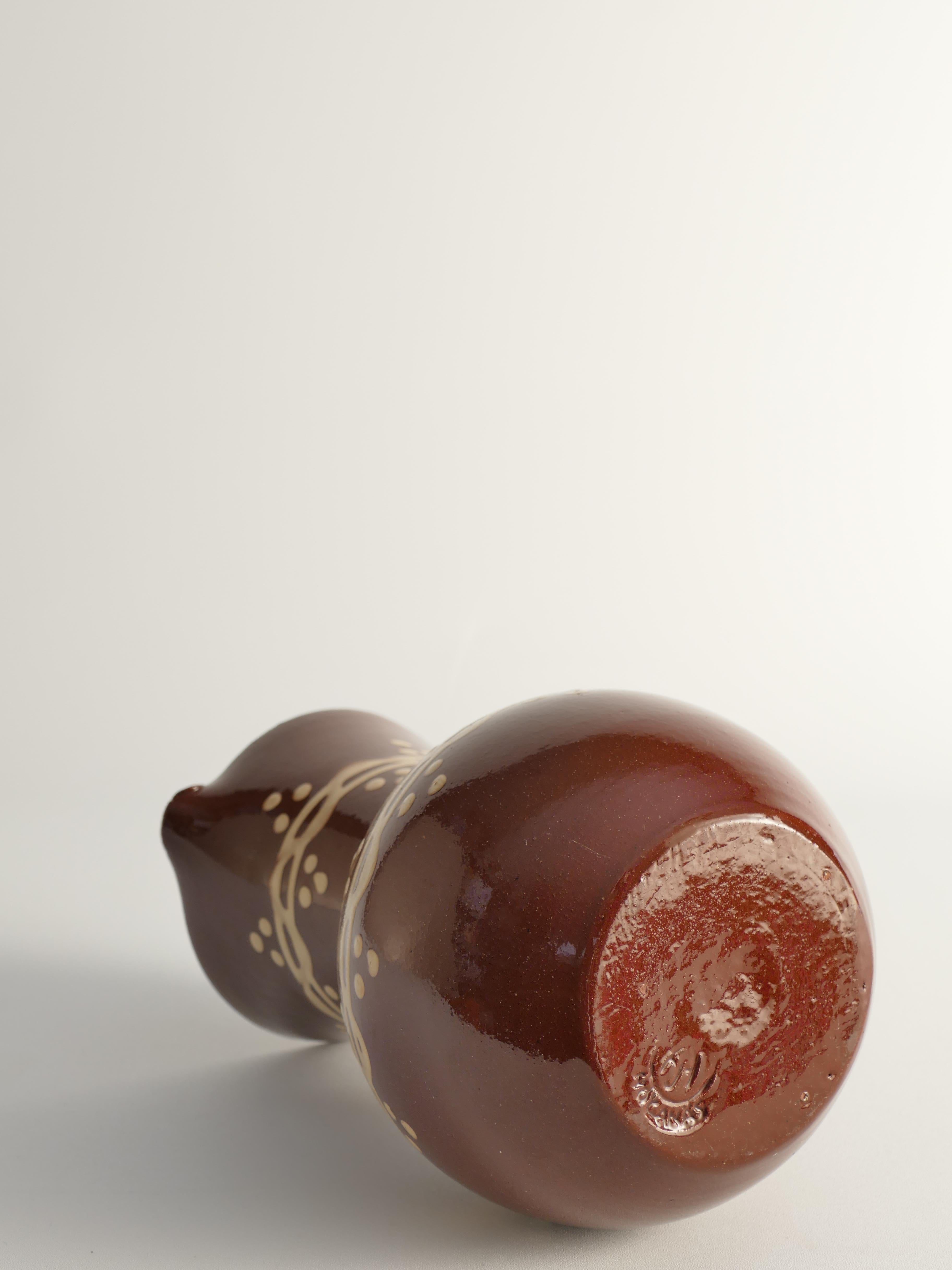 Brocca o vaso in ceramica marrone di Andersson & Johansson, Höganäs, Svezia, anni '20 in vendita 1
