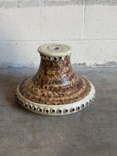 Brown Ceramic Pottery Lamp Shade Danish Mid-Century Modern