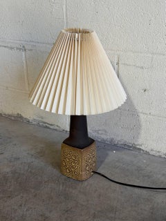 Lampe de table en céramique marron, style « Mid-Century Modern »