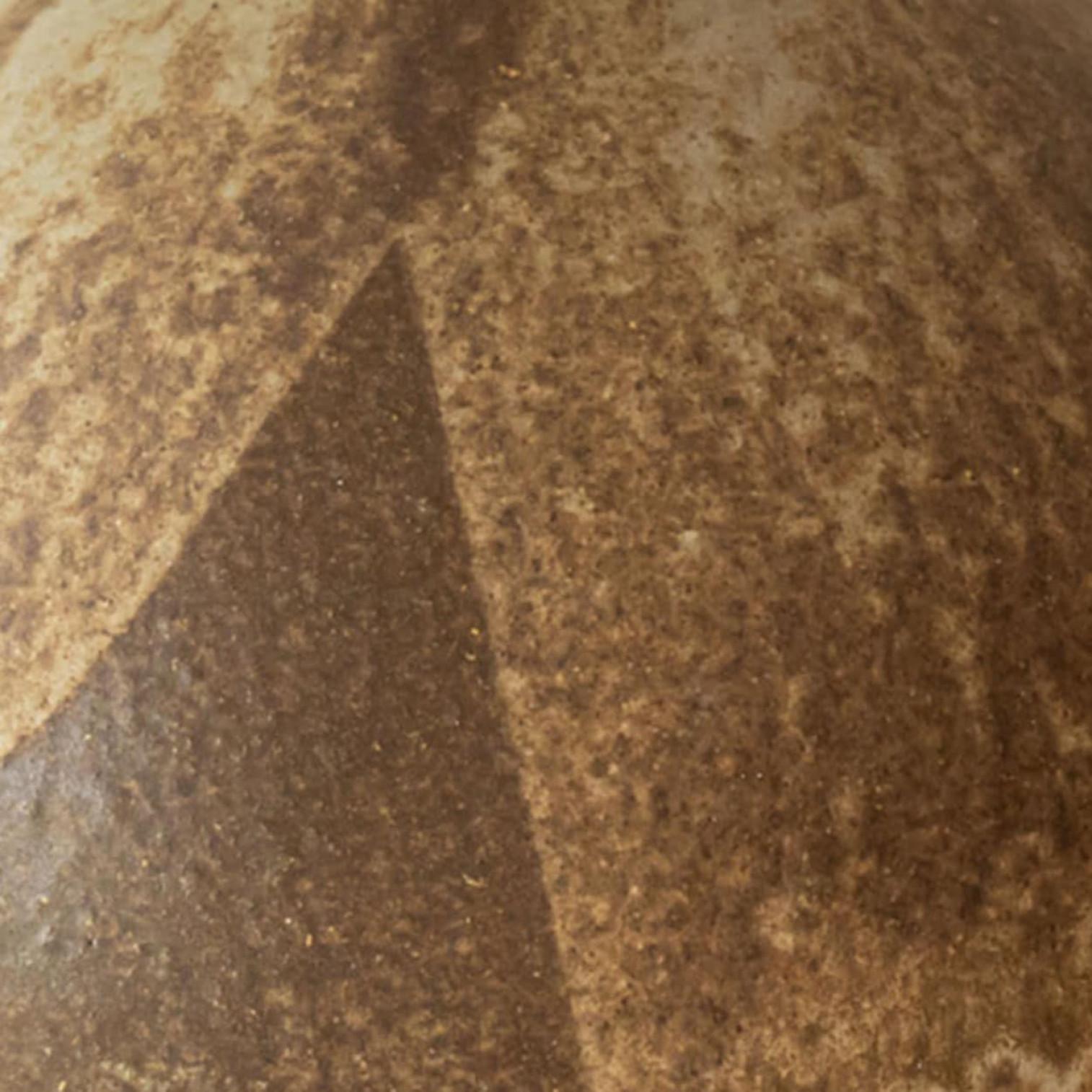 Mid-Century Modern Brown Ceramic Table Lamp, Neutral Lampshade by R. Houben, 1970 en vente