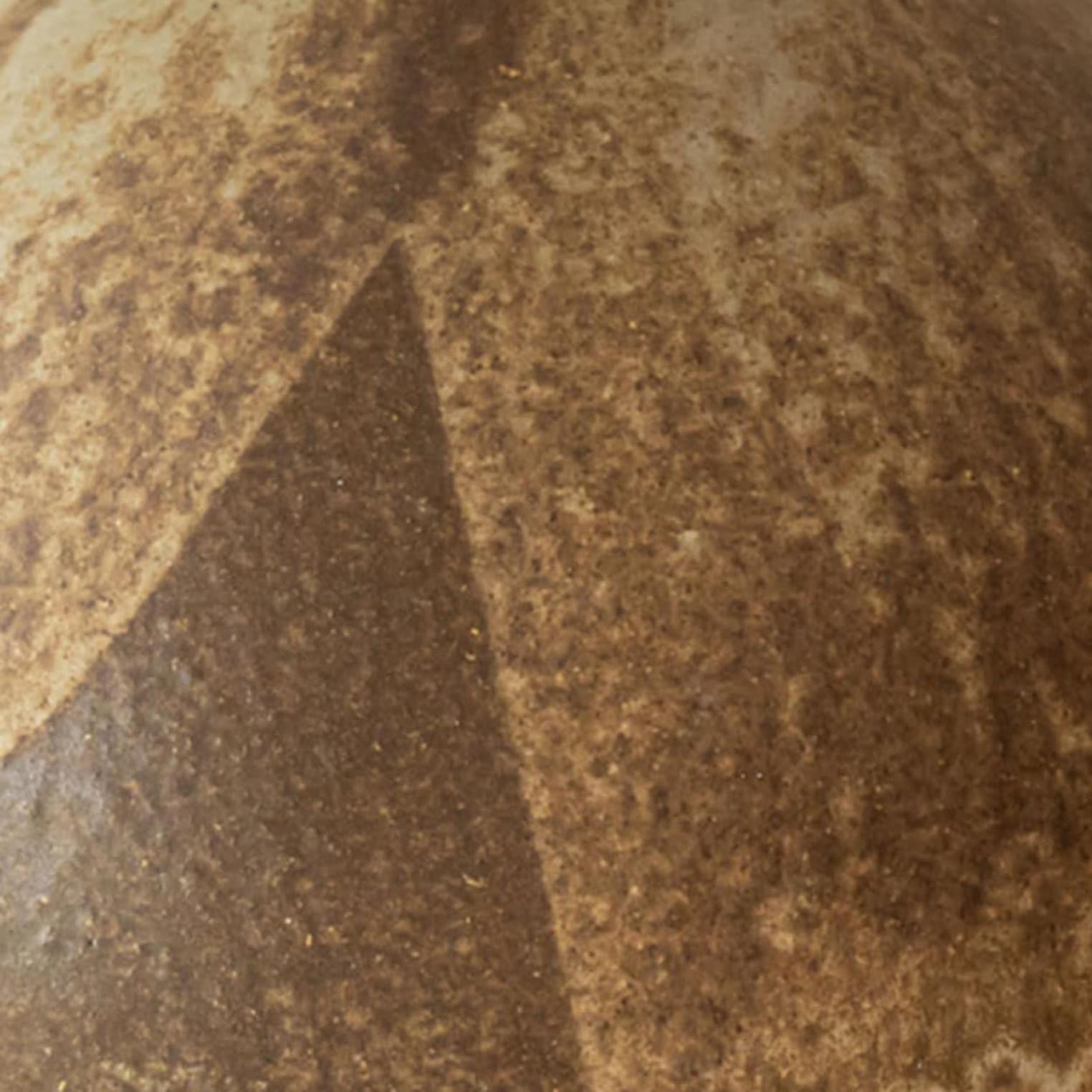 Mid-Century Modern Brown Ceramic Table Lamp, Neutral Lampshade by R. Houben, 1970 For Sale