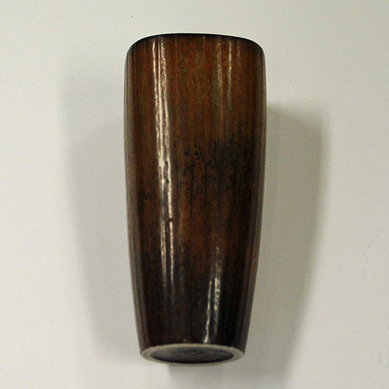 Swedish Brown Vintage Ceramic Vase 1950s By Gunnar Nylund, Rörstrand, Sweden