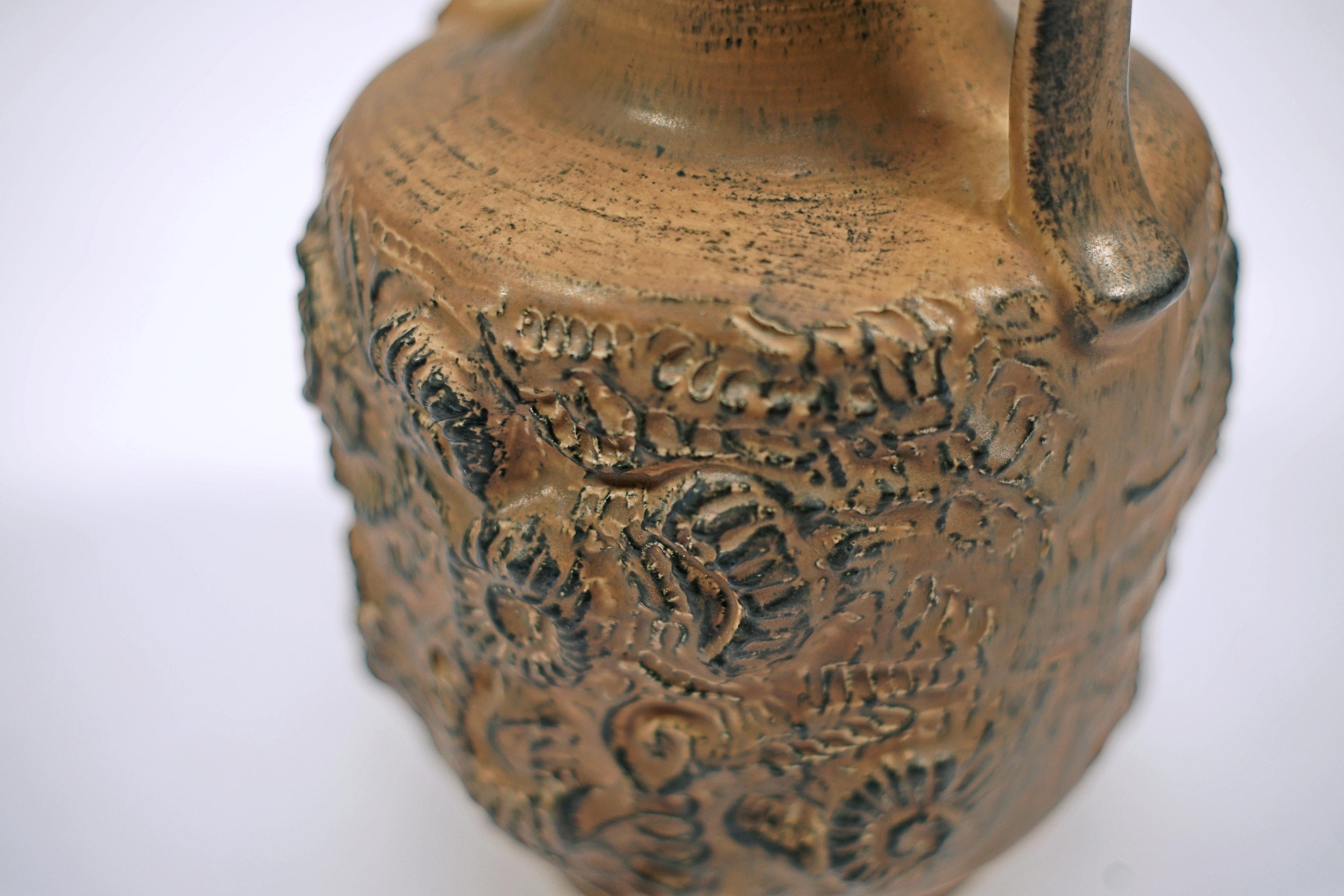 Mid-Century Modern Vase en céramique Brown by Carstens Tönnieshof en vente