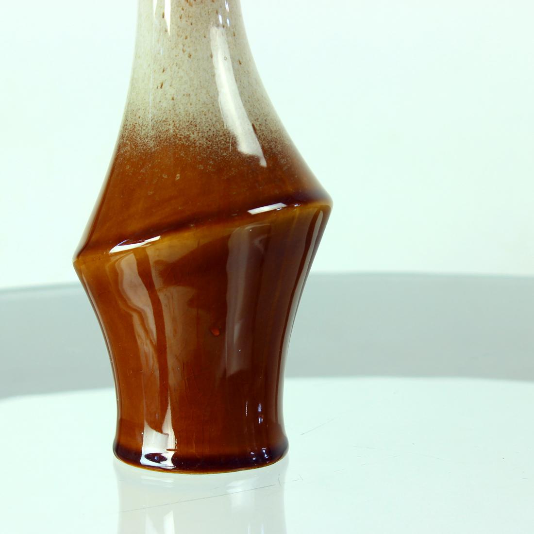 Mid-20th Century Brown Ceramic Vase By Ditmar Urbach, Czechoslovakia 1960s For Sale