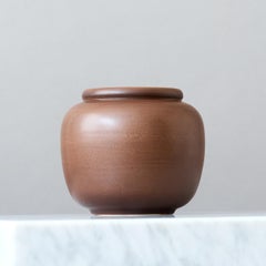 Brown Ceramic Vase by Gertrud Lönegren, Rörstrand, Sweden, 1930s.