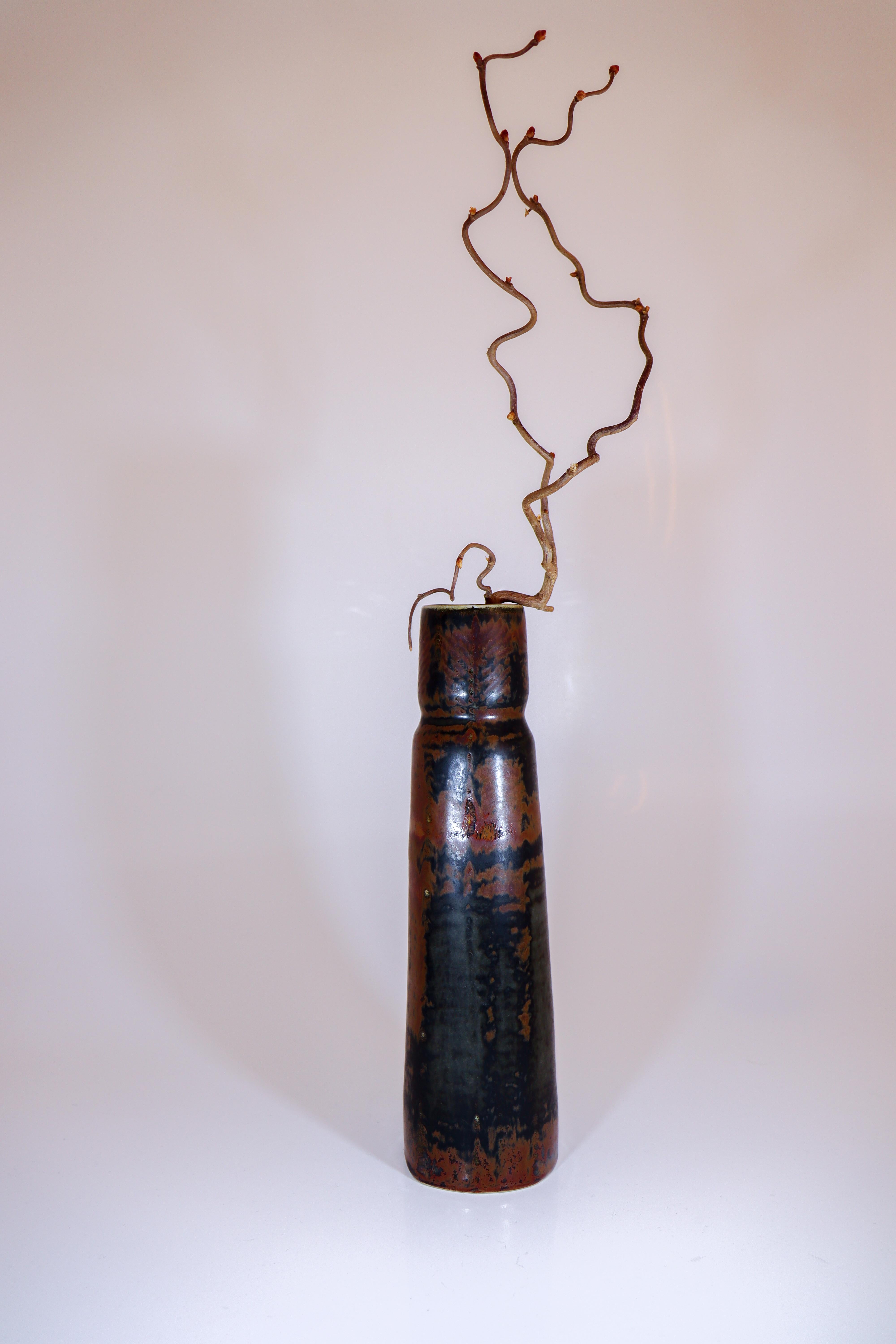 Grès Vase en céramique brune - Carl-Harry Stålhane - Rörstrand - Milieu du XXe siècle en vente
