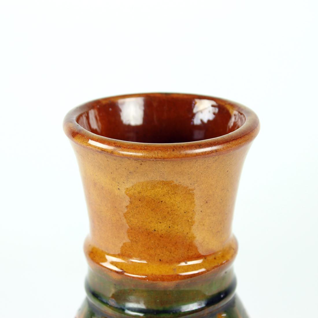 Brown Ceramic Vase, Folk Art, Czechoslovakia, 1950s For Sale 1