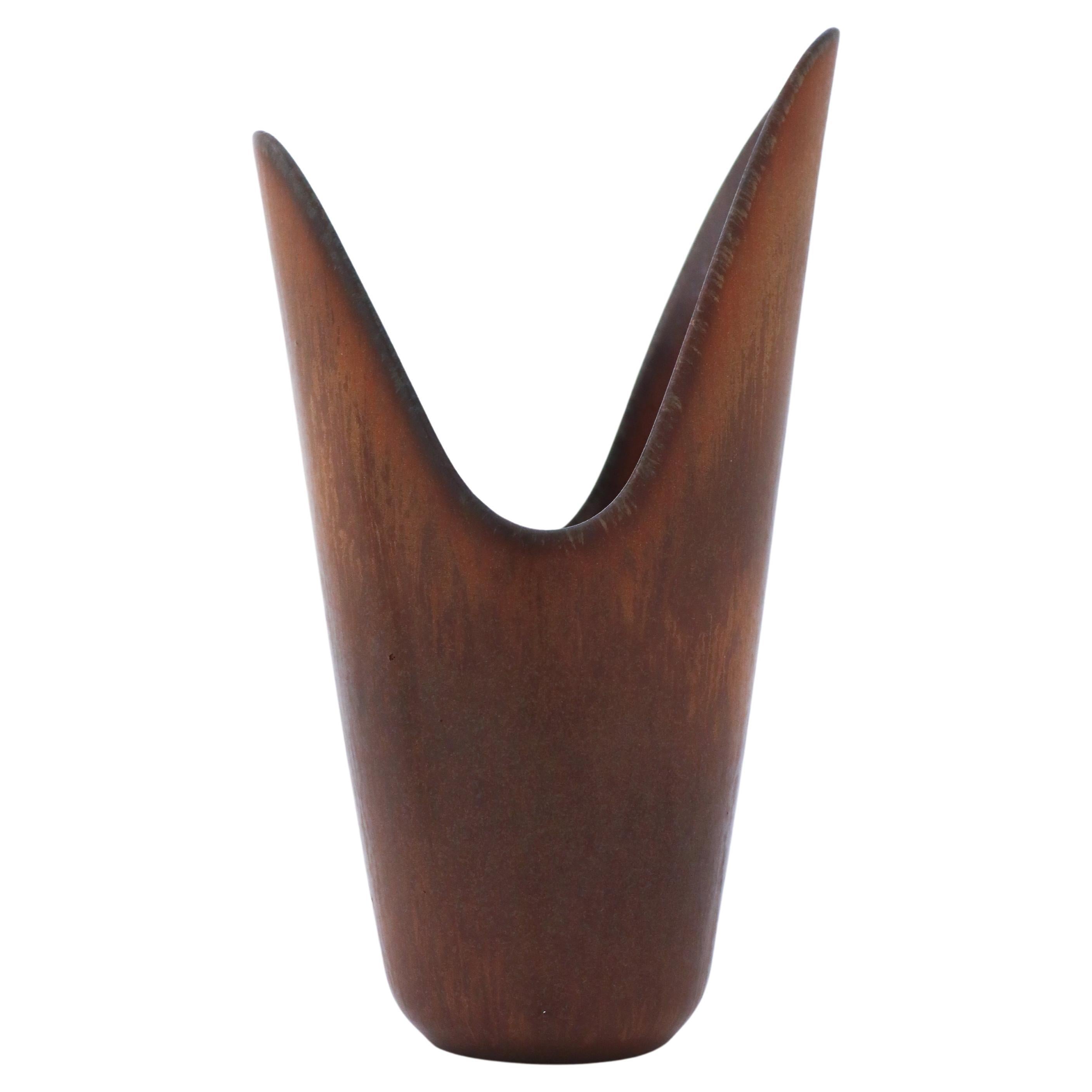 Brown Ceramic Vase, Gunnar Nylund, Rörstrand, Scandinavian Midcentury Vintage