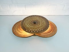 Brown Ceramic Wall Lamp by Axella, stoneware Denmark 1960s