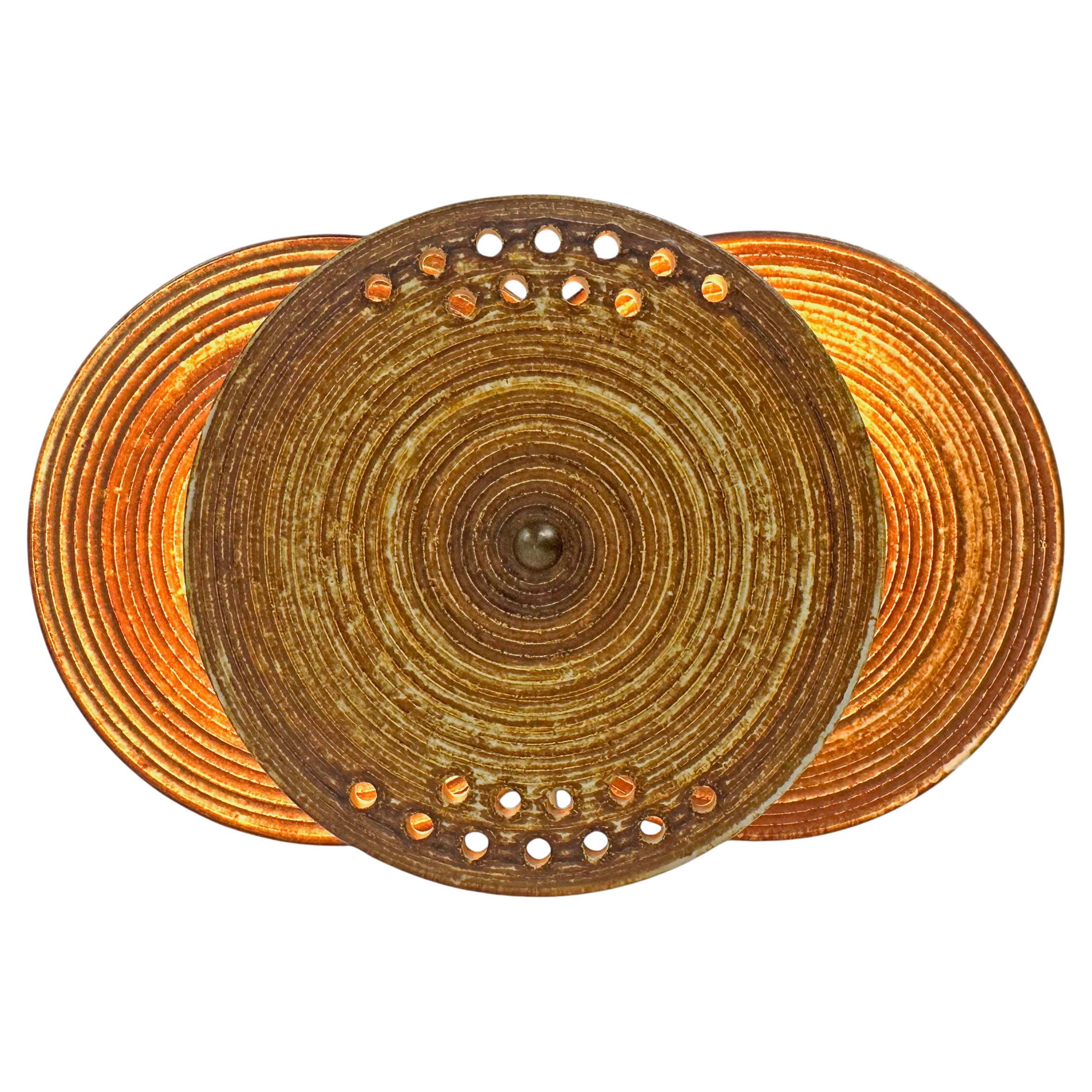 Brown Ceramic Wall Lamp by Axella, stoneware Denmark 1960s For Sale