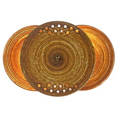 Brown Ceramic Wall Lamp by Axella, stoneware Denmark 1960s