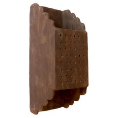 Vintage Brown contemporary Ceramic Wall Light Made of local Clay, natural pigments