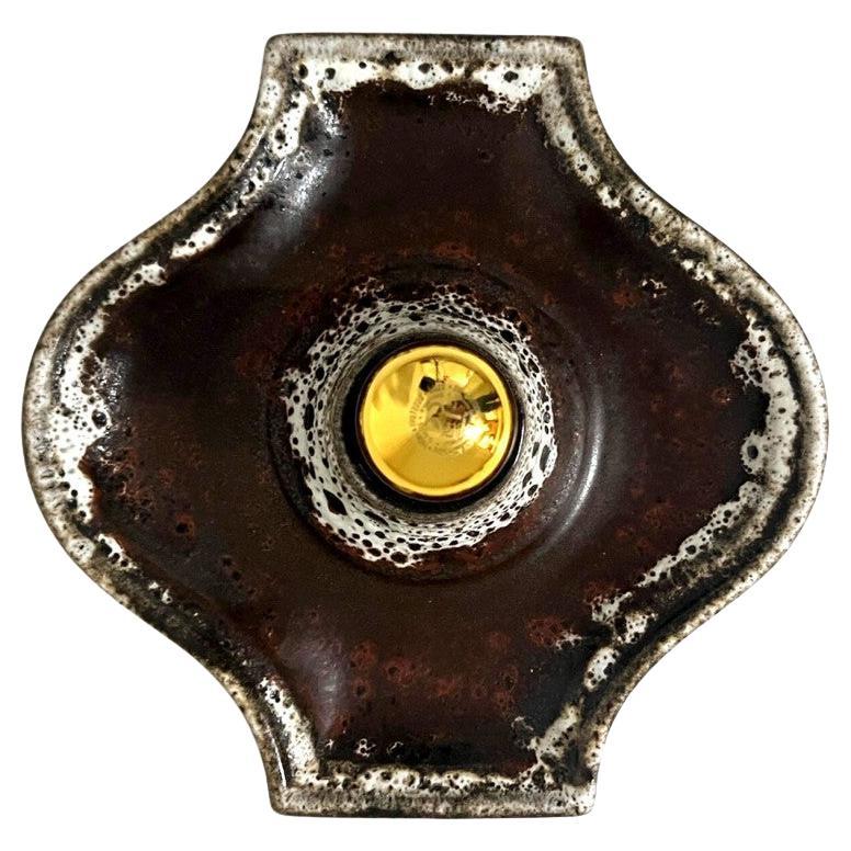 Braune Wandleuchten aus Keramik von Hustadt Keramik, Deutschland, 1970