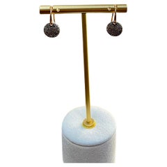 Pendientes de oro rosa de 14 quilates con pavé de diamantes y champán marrón