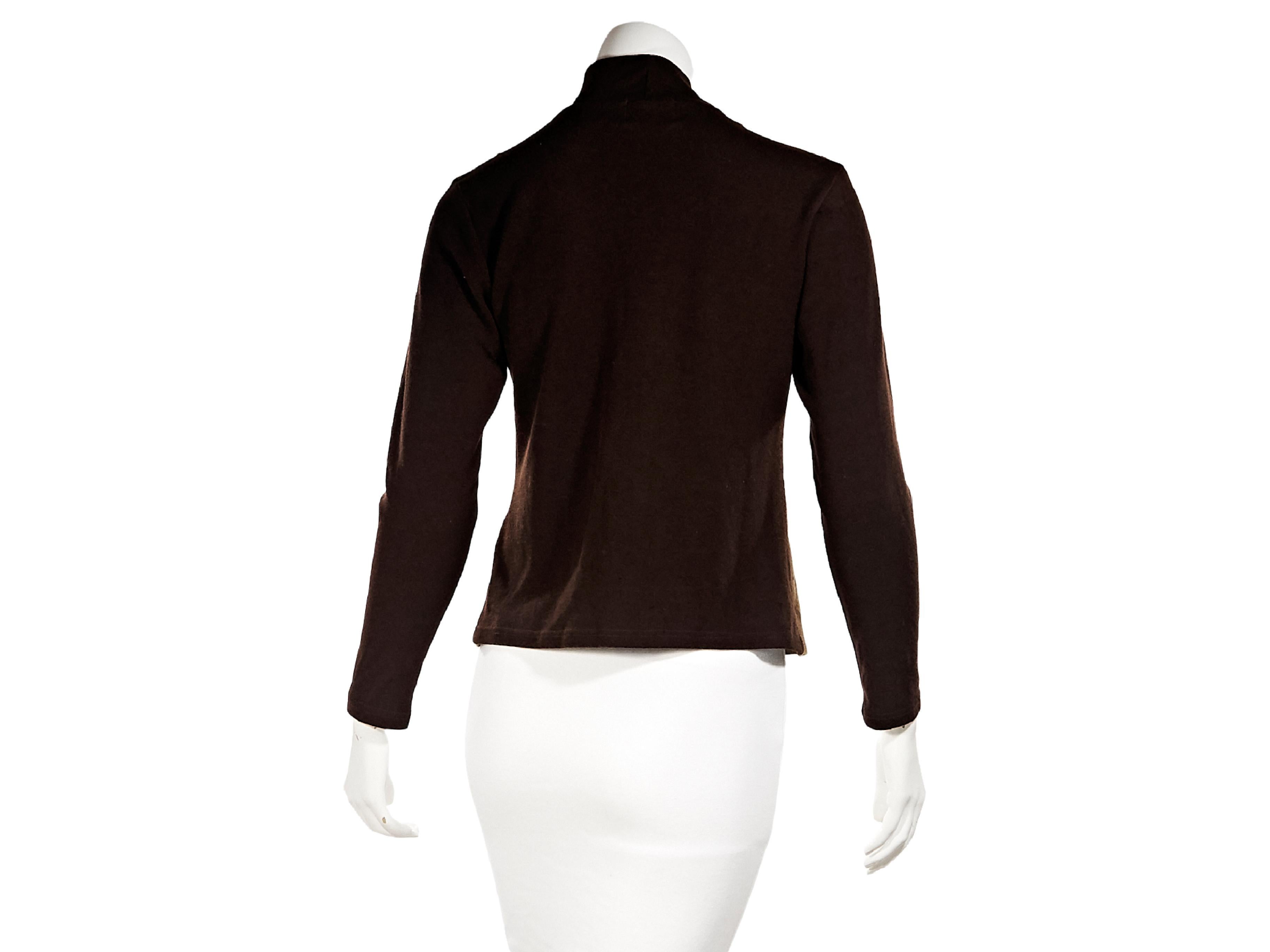 Brown Chanel Mockneck Stretch-Knit Top In Good Condition In New York, NY