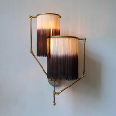 No. 23 Brown Charme Fringes Dip Dyed Contemporary Sconce Lamp by Sander Bottinga