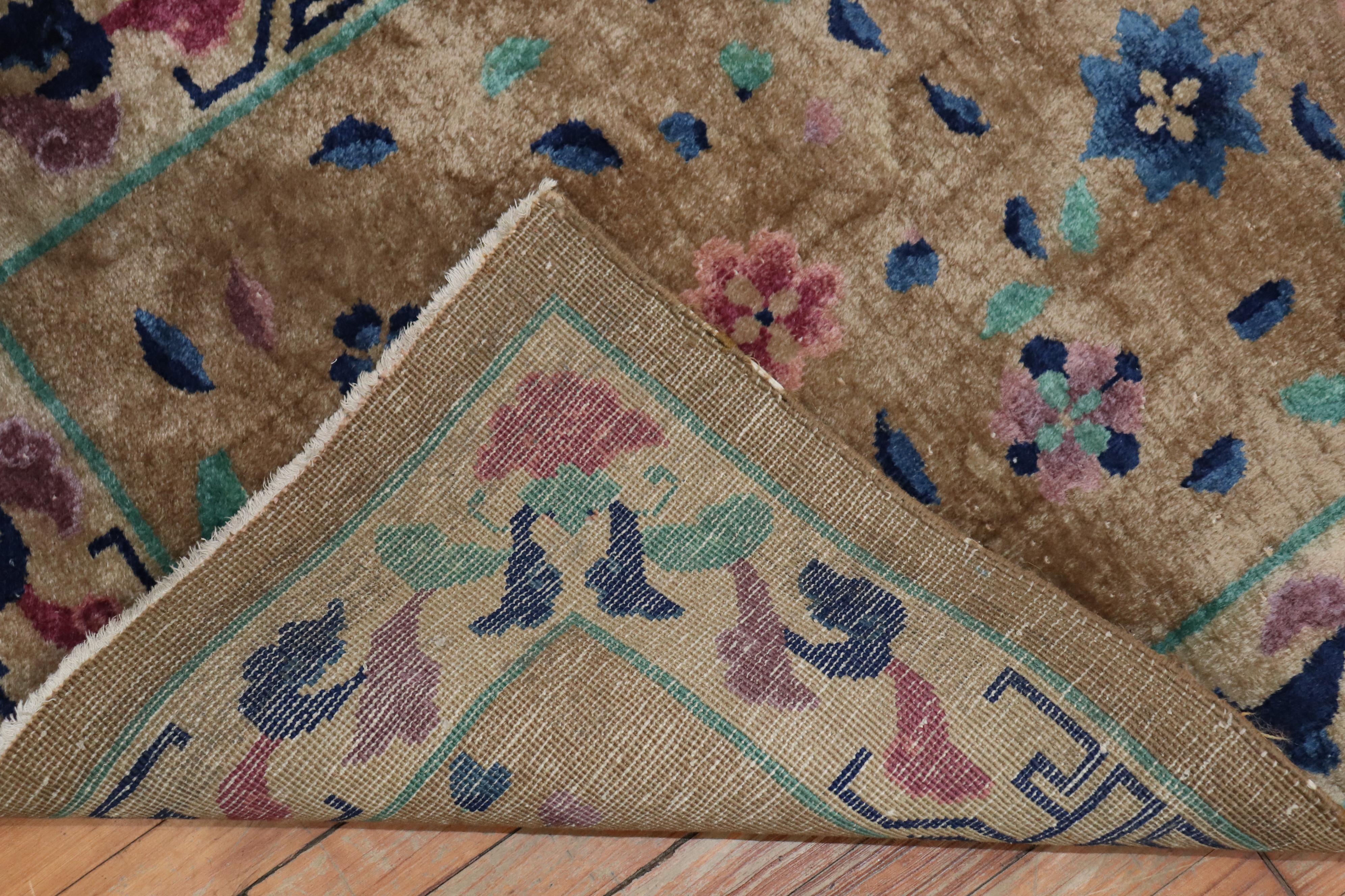 Mid-20th Century Brown Chinese Art Deco Rug For Sale