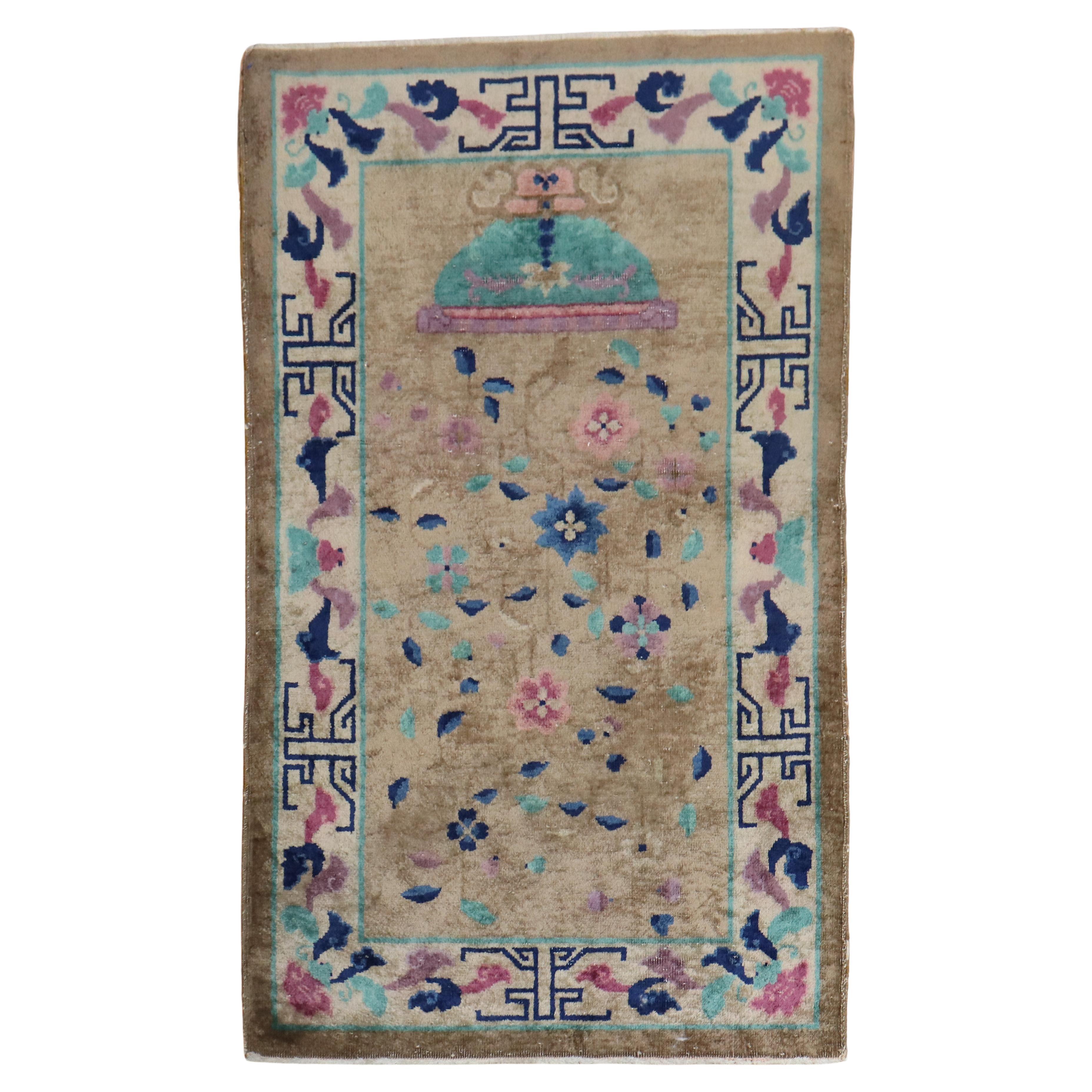 Brown Chinese Art Deco Rug For Sale