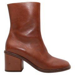 Brown Chloe Lederstiefel mit Absatz Größe 38.5