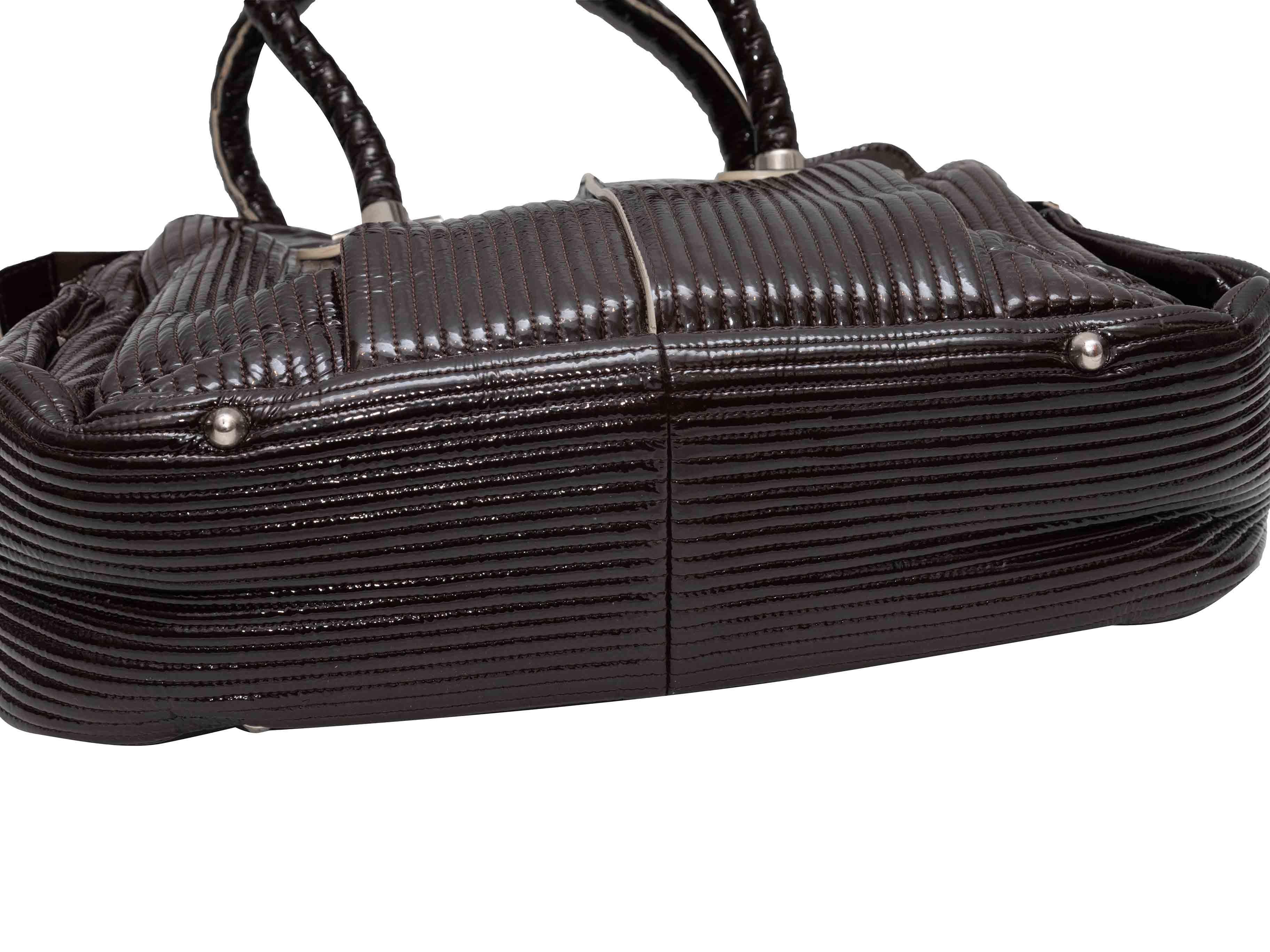 Nero Borsa Tote Heloise in vernice marrone Chloe in vendita