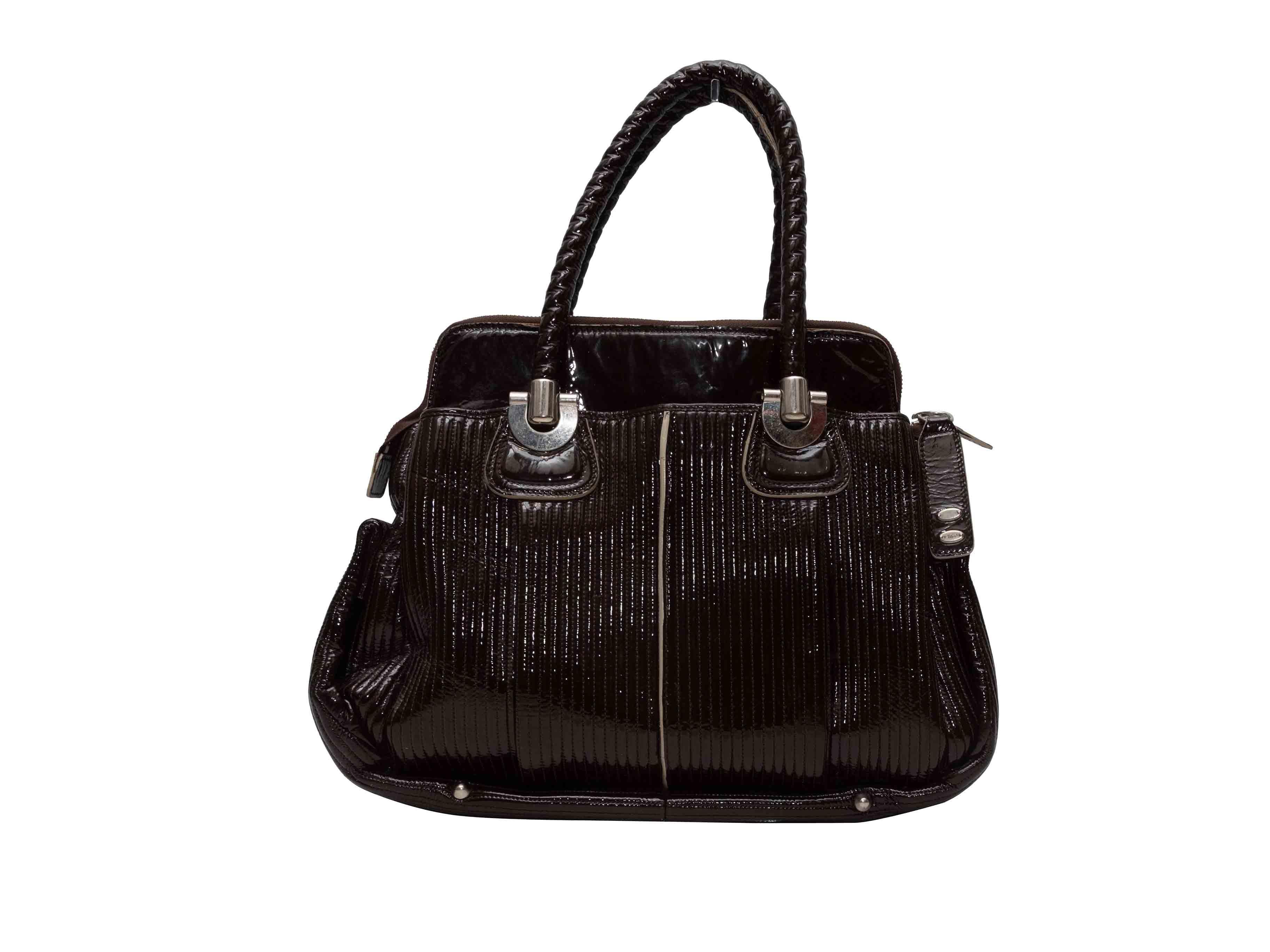 Borsa Tote Heloise in vernice marrone Chloe In condizioni buone in vendita a New York, NY