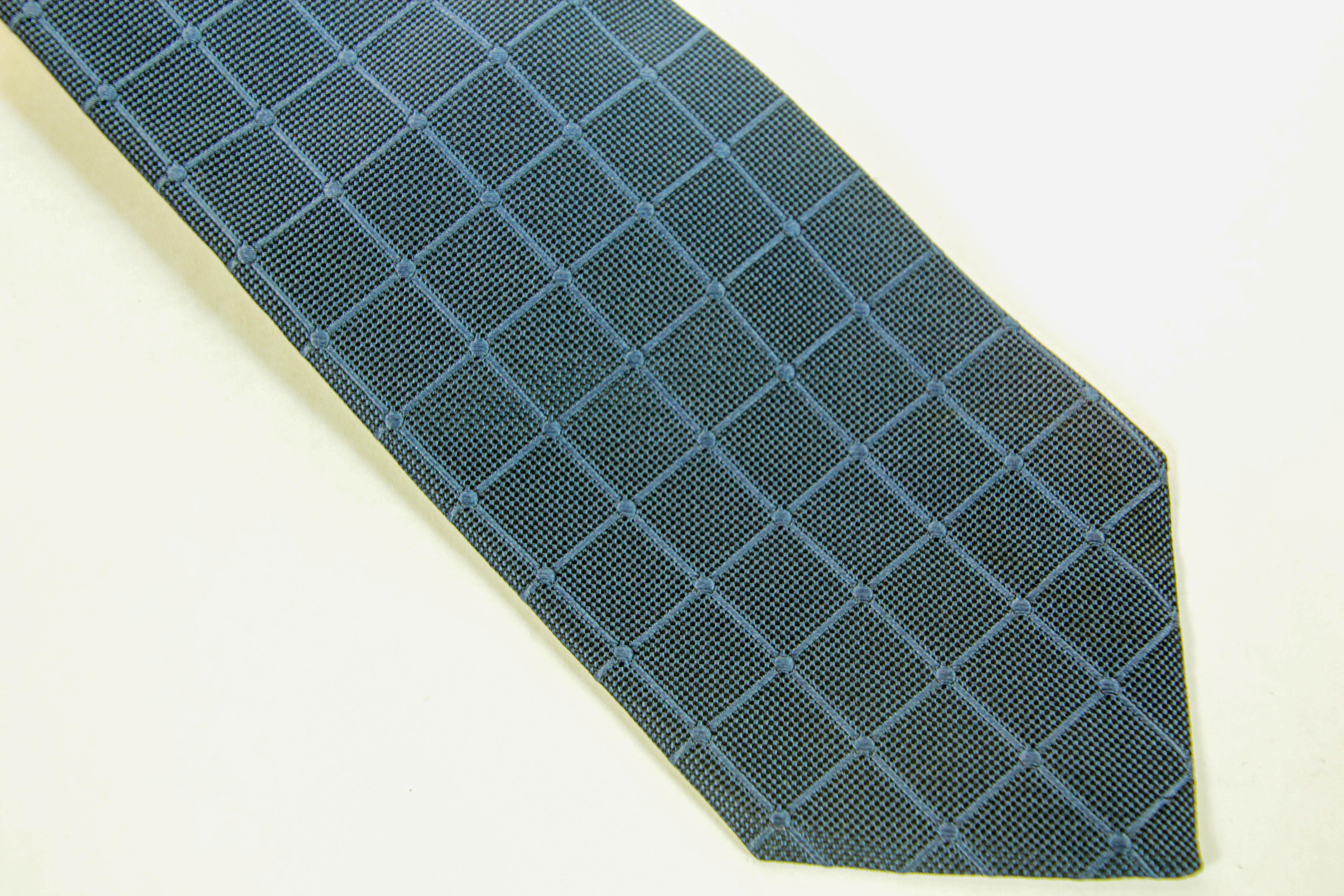 Brown & Church Vintage Blue Men's Tie Made in USA In Good Condition For Sale In North Hollywood, CA